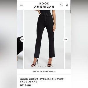 Good American Good Curve Straight Never Fade Jeans